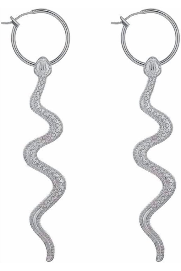 Alloy Hoop Earrings Snake Platinum 70mm