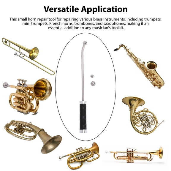 Alloy Horn Dent Repair Roller Tool with 2 Metal Balls for Trumpet Saxophone Trombone