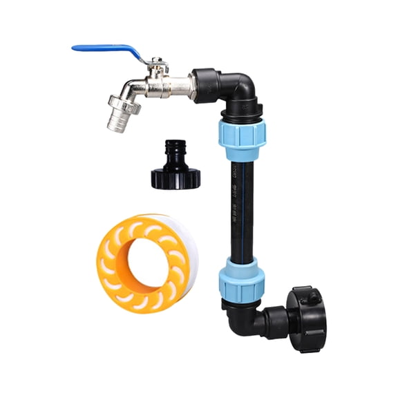 Tank Adapter Gooseneck with Brass Tap & Pe Pipe, Spigot Kit for Water Container, QuickConnect, Leak-Proof Tape, for Filling & Watering