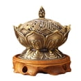 thumbnail image 1 of Alloy Incense Burner Chinese Buddha Incense Holder Lotus Flower Censer Teahouse Use Home Decor;Alloy Incense Burner Chinese Buddha Incense Holder Lotus Censer Home Decor, 1 of 9