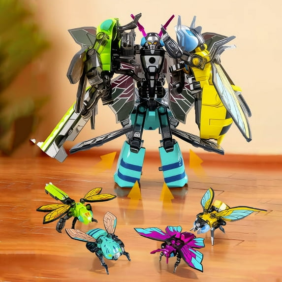 Alloy Insect Mecha Robot,Deformation Model Robot,Simulation Insect Robot,Transforming Robot Toy,Mecha Insect Robot,Dragonfly Cicada Butterfly Robot,Alloy Plastic Robot,Interactive Robot,Kids Toy