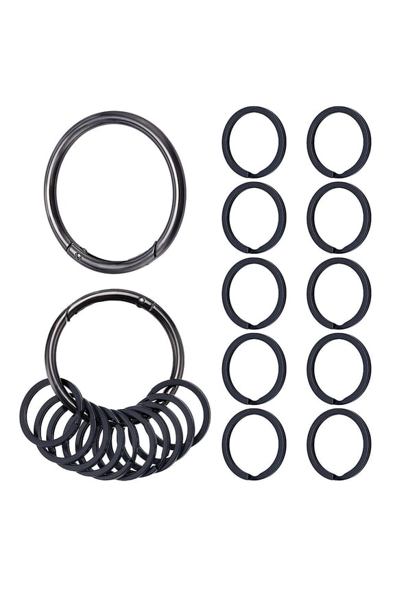 Alloy & Iron Spring Gate Rings Ring with Split Rings Gunmetal 59x5mm 2pcs