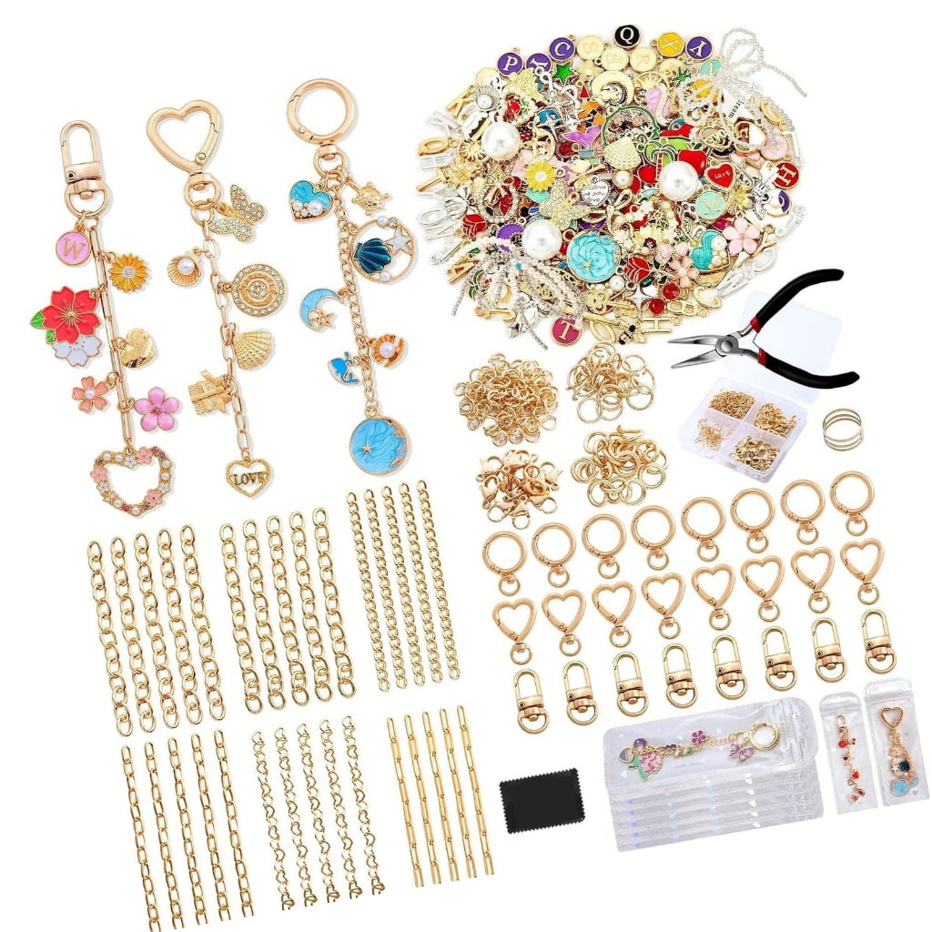 Alloy Keychain Making Set Metallic Keyrings Craft Supplies Alloy Texture Suitable for Gifts and Creative Accessories