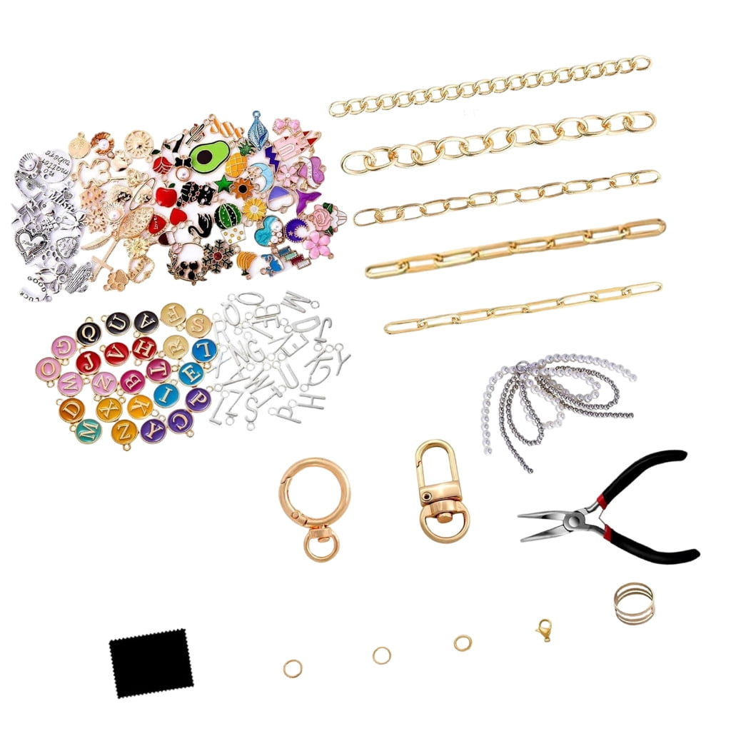 Alloy Keychain Making Set Metallic Keyrings Craft Supplies Alloy Texture Suitable for Gifts and Creative Accessories