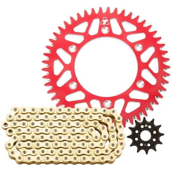 Alloy Kit & Gold X-Ring Chain Red Rear Sprocket For Honda CRF250R 2022-2025