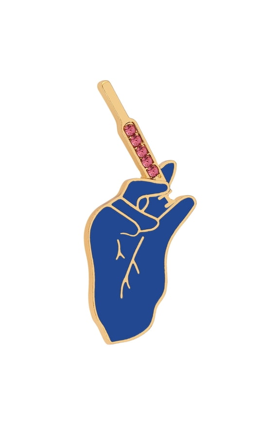 Alloy Lapel Medical Brooch Pins Injector Red Crystal Fashion Blue Metal Badge Jewelry for Doctor Nurse