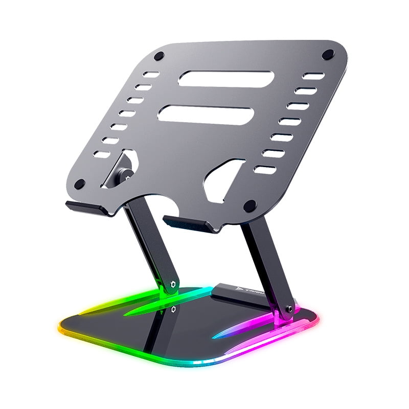 Alloy Laptop Holder Stand RGB Light Base With HUB 3xUSB 2.0 Ports RGB Base Lifting Foldable Notebook Computer Bracket