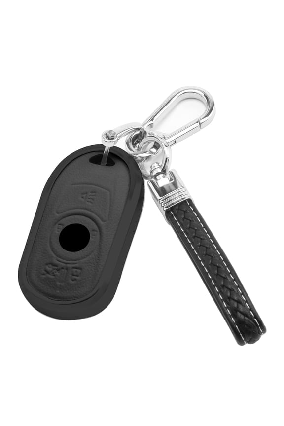 Alloy Leather Car Key Fob Cover,Light Weight Key Fob Case Compatible with Buick 4 Buttons Enclave Lacrosse Verano Encore Regal Envision Cascada GL8 Keychain