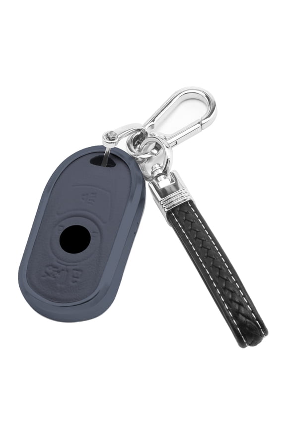 Alloy Leather Car Key Fob Cover,Light Weight Key Fob Case Compatible with Buick 4 Buttons Enclave Lacrosse Verano Encore Regal Envision Cascada GL8 Keychain
