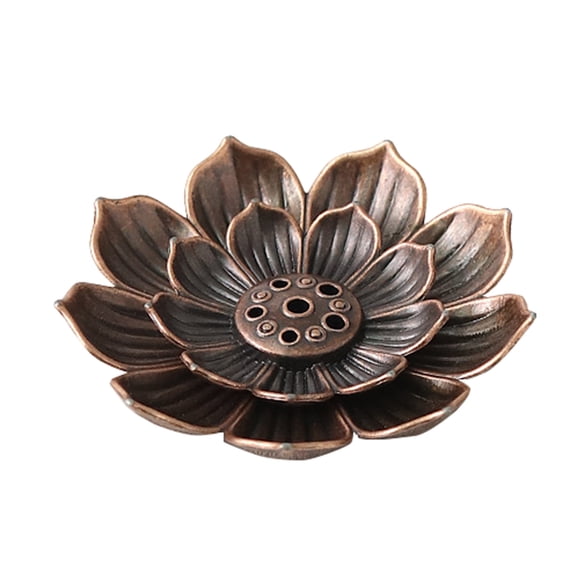 Alloy Lotus Incense Burner Holder, Stick Coil Incense Plate Sandalwood Base, Home Aroma Diffuser Decor, Meditation Tea Ceremony Accessory