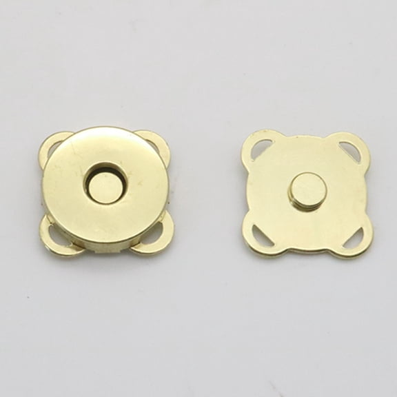 Alloy Magnetic Buttons Snap Magnet Fastener Flower for Cloth & Purse Makings Golden 14mm 2pcs/set
