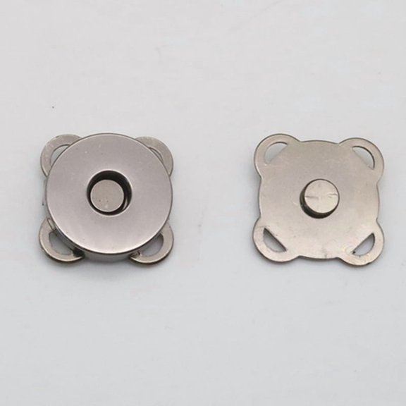 Alloy Magnetic Buttons Snap Magnet Fastener Flower for Cloth & Purse Makings Gunmetal 18mm 2pcs/set