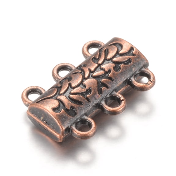 Alloy Magnetic Clasps with Loops Red Copper 14x19x6mm Hole: 2mm for DIY
