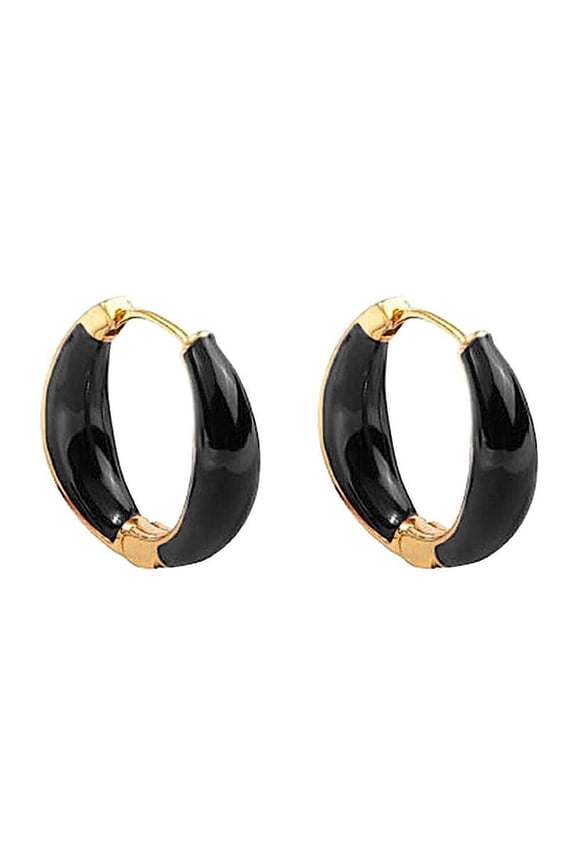 Alloy Magnetic Non-Piercing Hoop Earrings for Lymphatic Drainage, Suitable for Both Men and Women in Casual Street Style