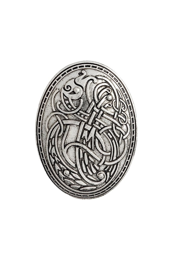 Alloy Medieval Symbol Brooch Oval Shawl Sweater Pin