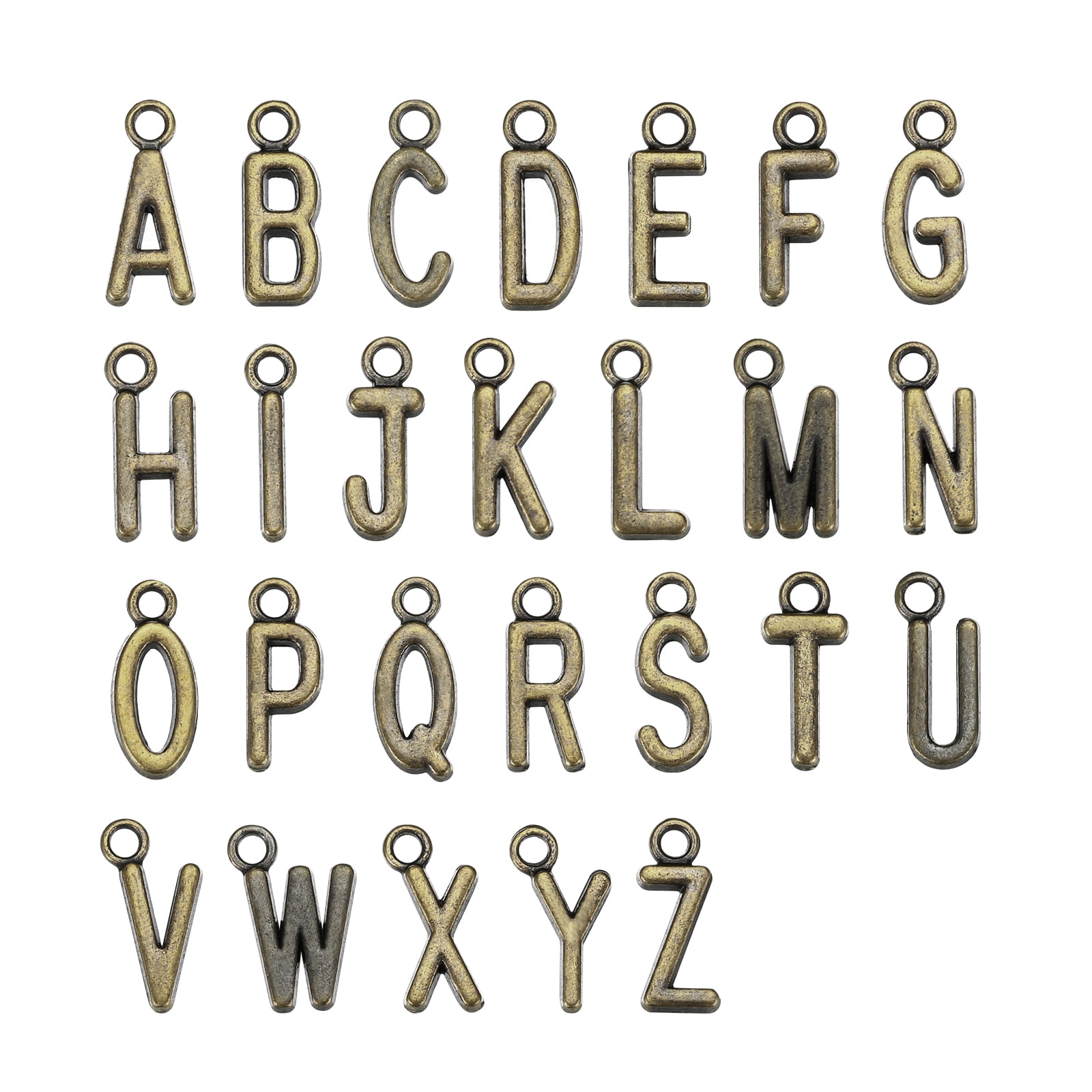 Alloy Metal Alphabet Letter Pendant A-Z Alphabet Bead for DIY Craft