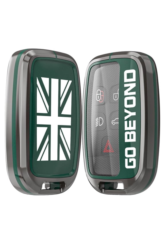 Alloy Metal Key Fob Cover,Compatible with LR Range Rover Evoque Velar Discovery Jaguar XE XF XJ F-Pace F-Type Remote Keyless Entre Key Fob,Armor TPU Key Fob Case Protector with Keychain