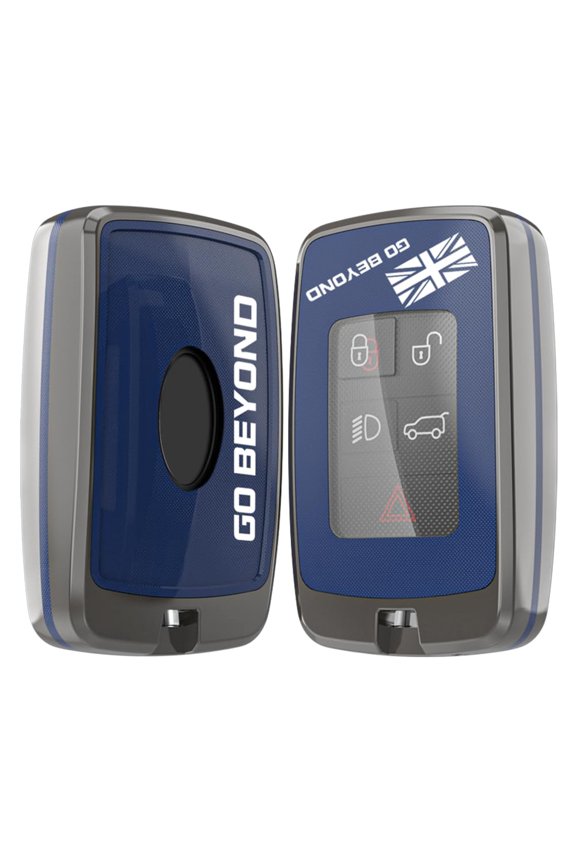 Alloy Metal Key Fob Cover,Compatible with LR Range Rover Evoque Velar Discovery Jaguar XE XF XJ F-Pace F-Type Remote Keyless Entre Key Fob,Armor TPU Key Fob Case Protector with Keychain