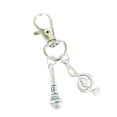 thumbnail image 1 of Alloy Microphone With Note Charm Keychain Perfect For Rappers, 1 of 9