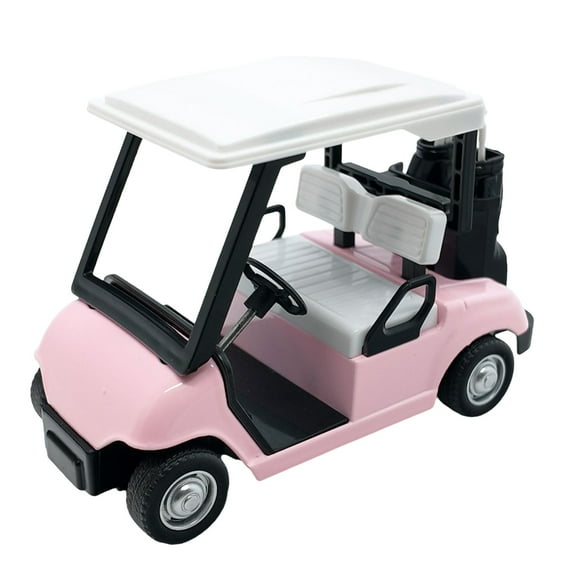 Alloy Mini Golf Cart Model with Clubs Decorative Accent For Adults Kids Room
