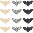 Alloy Moth with Skull Pendants Metal Flat Hollow Connectors Golden