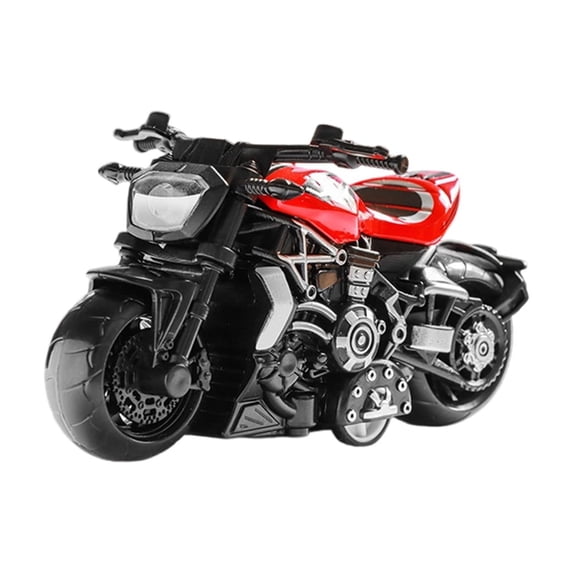 Alloy Motorcycle Model Toy, Pull Back Inertia Powered Vehicle, Simulation Racing Bike Model, Durable Metal And Abs Construction Toy For Desk Display And Interactive Play