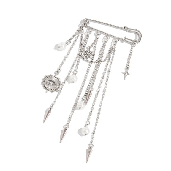 Alloy Multifunctional Rhinestones Brooch With Adjustable Pants Chain For Fashion Wear