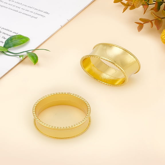 Alloy Napkin Rings Napkin Holder Adornment for Place Settings Golden 47x23mm for DIY