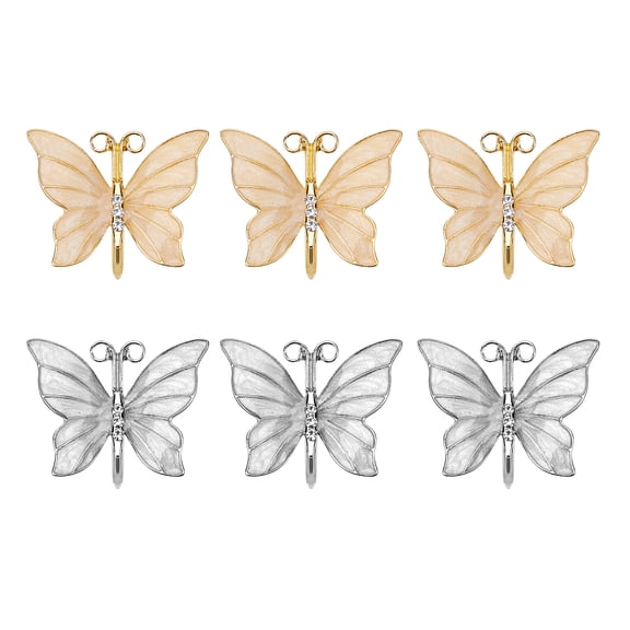Alloy Napkin Rings Napkin Holder Adornment for Place Settings Wedding Party Decoration Butterfly Platinum Golden 6pcs/set