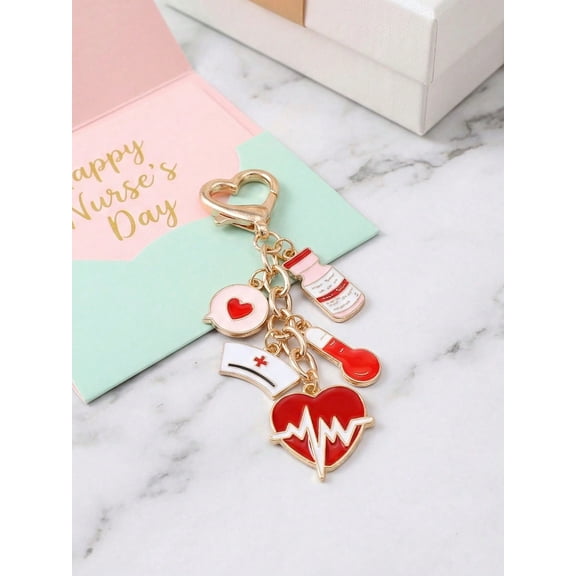 Alloy Nurse And Doctor Themed Pendant Pink Keychain Decorative Ladies Pendant With Buckle Keychain Perfect For International Nurses Day Gift Classic