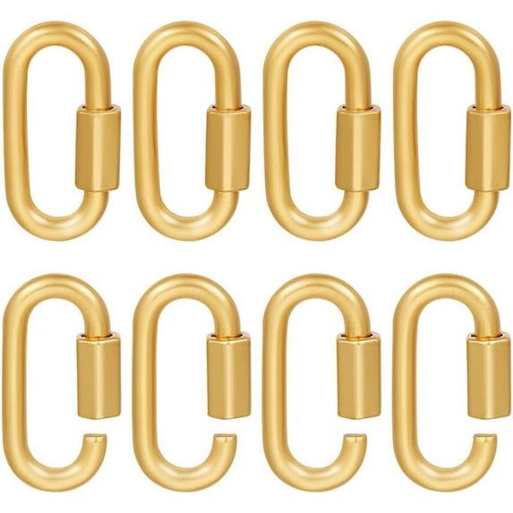 Alloy Oval Screw Carabiner Lock Charms Platinum Oval Screw Locking Keychain Carabiner Clasp Metal Keychain Clip Hook Quick Link for DIY Necklaces Keychain Jewelry Making