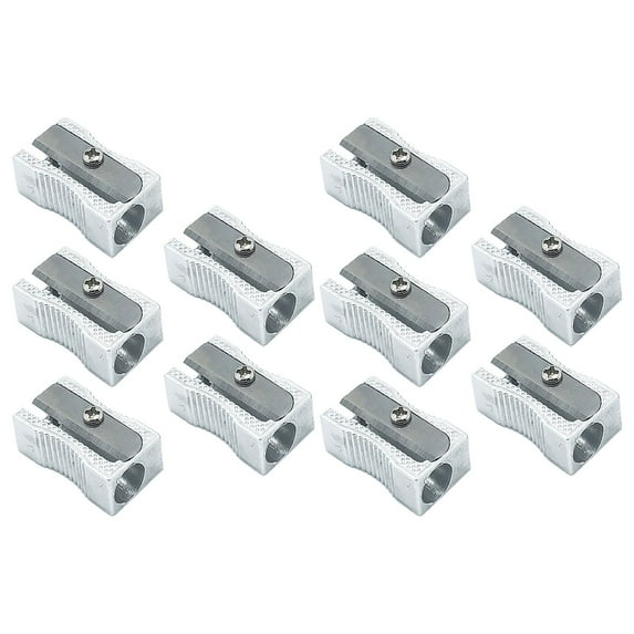 Alloy Pencil Sharpeners (Metal Mini Sharpeners, Pocket), 10 Aluminum Sharpeners Resist Breaking, 10Pcs Pencil Sharpener Pocket Aluminium Alloy, By Meiiso