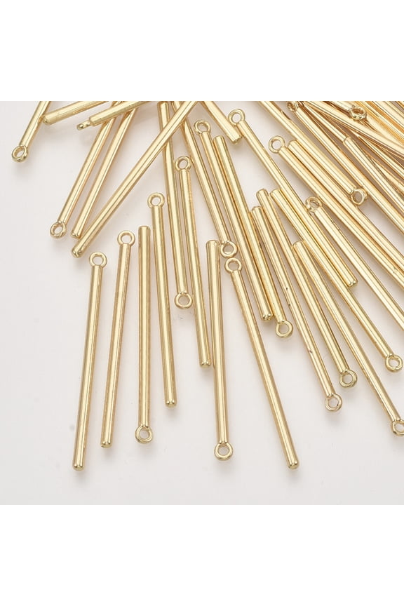 Alloy Pendants Bar Light Gold 41x2mm Hole: 1.5mm 100pc