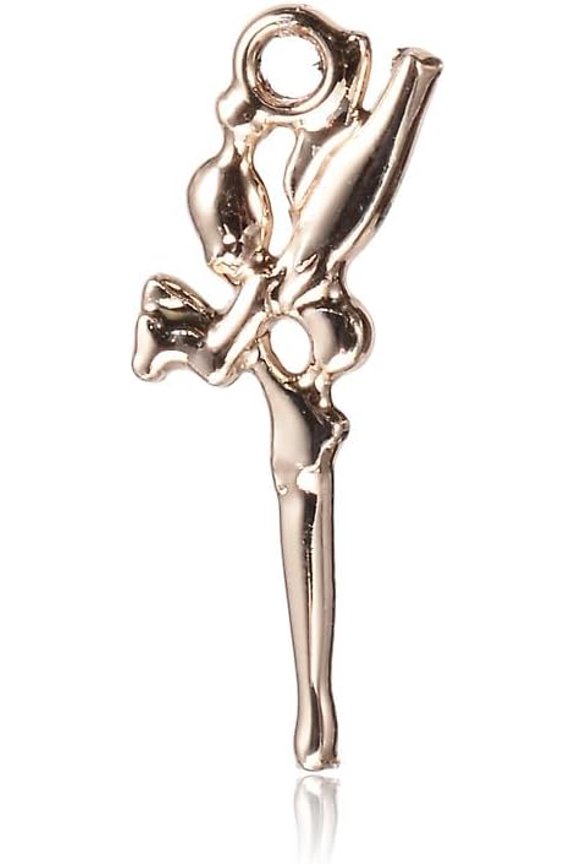 Alloy Pendants Dancer Light Gold 25x8x2mm Hole: 2mm