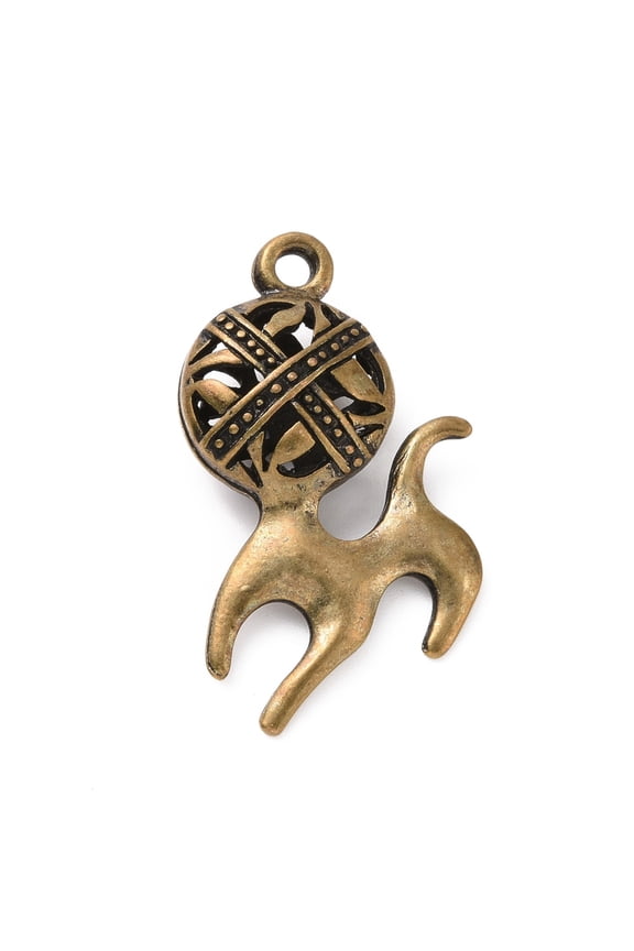 Alloy Pendants Hollow Cat Bronze 37x20.5x8mm Hole: 2.5mm DIY
