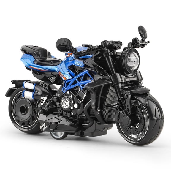 Alloy Powered Motorcycle Toy - Pull-Back Action Model - ABS & Alloy Construction - Desktop Decor & Collectible Gift, Play & Display, No Battery Needed