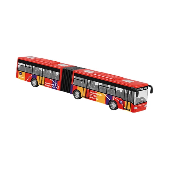 Alloy Pull Back Bus Diecast Bus Toy for Decoration Festival Education Props red