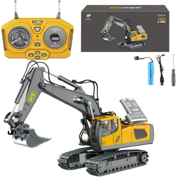 Alloy RC Construction Vehicle Set Remote Control Trucks with Lights & Sounds(RL 1PC)