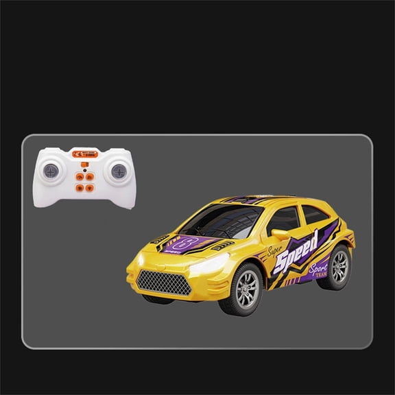Alloy RC Racing Car, Pocket Desktop Micro Drift Car, Yellow