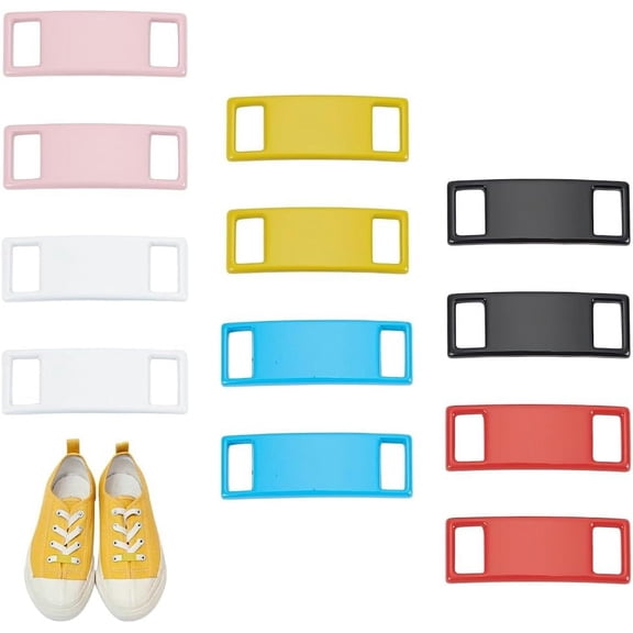 Alloy Rectangle Tag for Shoelaces Shoe Decoration Charms Curved Rectangle Customized Nameplate Words Blank Tag Shoe Buckles Shoelace Decoration Charms for Sneaker DIY Making
