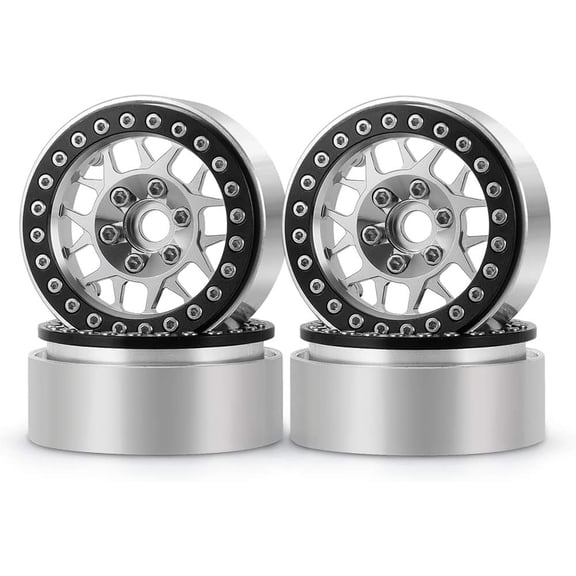 Alloy Red & Black/Titanium 2.2" Diameter Crawler Wheels Upgrade Performance