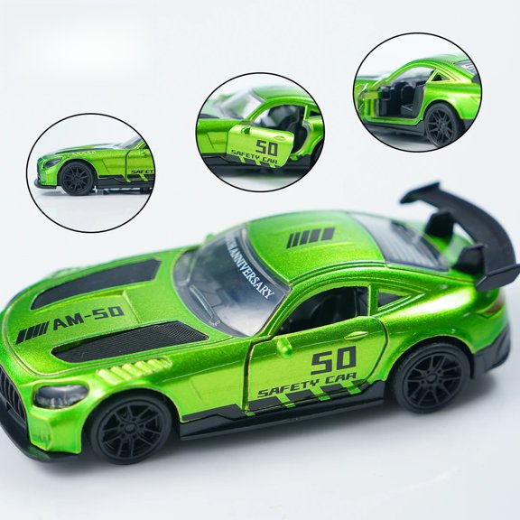 Alloy Replica Supercar Model, 1:43 Scale with Double Door Design, Meticulously Reproduced The Body Is Made of Alloy Material, with a Glossy Paint Finish and a Cool Green Appearance.