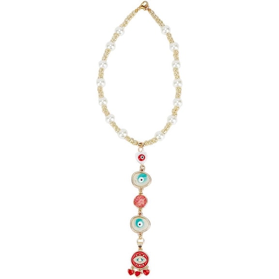 Alloy & Resin & Shell Pendant Decoration Evil Eye Car Hanging Decoration Red 270mm