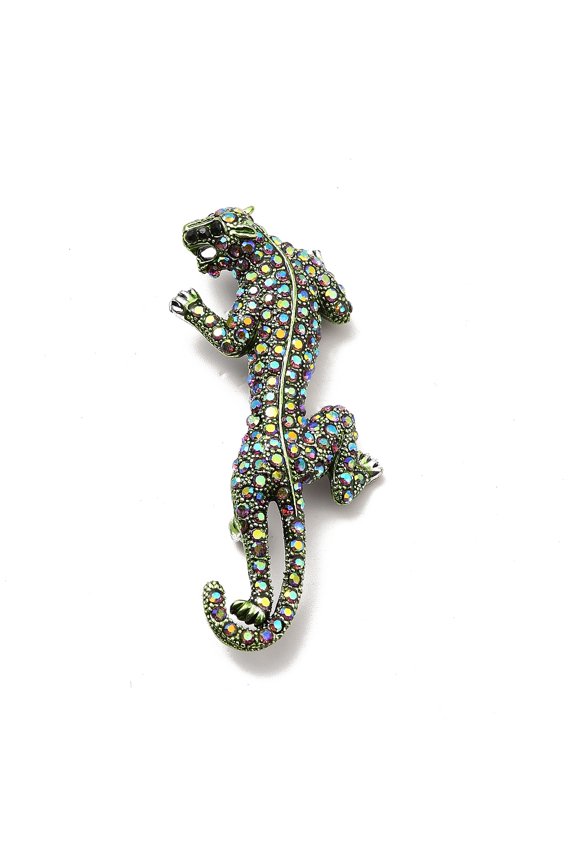 Alloy Rhinestone Brooches Cadmium Free Lead Free Leopard Silver 66.5x26.5x5.5mm Pin: 0.7mm diy