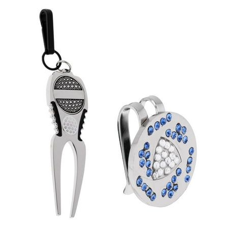 Alloy Rhinestone Golf Hat Clip and Marker + Golf Tool
