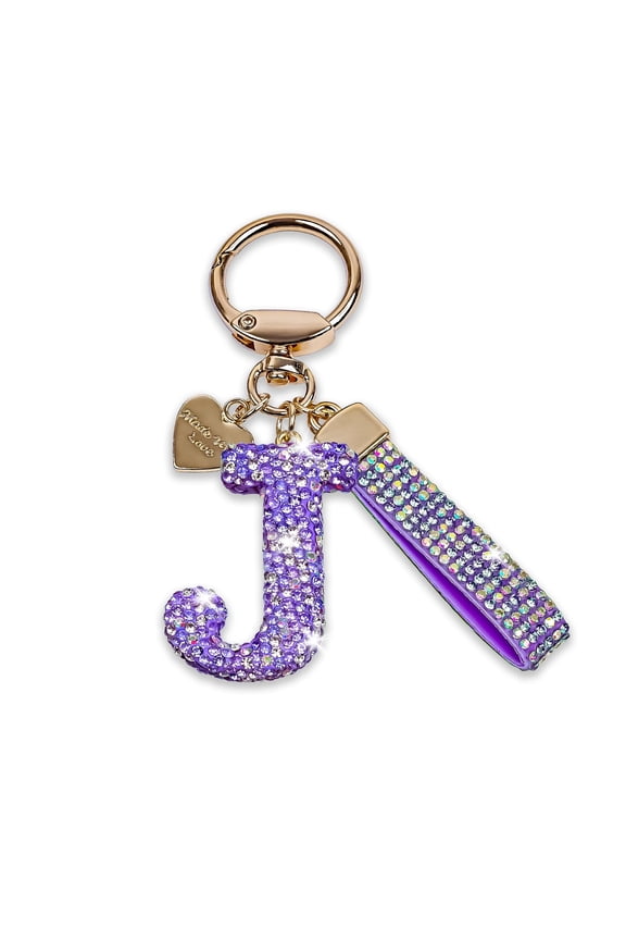 Alloy Rhinestone Initial Letter(A-Z) Keychains for Women Girls - Bling Sparkly Alphabet Keychain Charms for Backpack, Handbag, Purse - Cute Durable Gift Idea