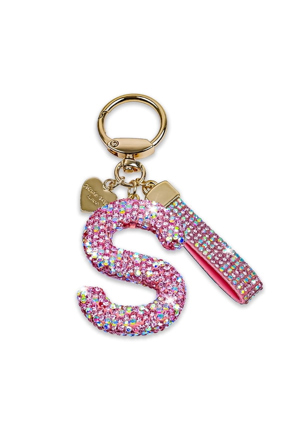 Alloy Rhinestone Initial Letter(A-Z) Keychains for Women Girls - Bling Sparkly Alphabet Keychain Charms for Backpack, Handbag, Purse - Cute Durable Gift Idea