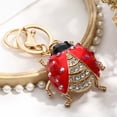 thumbnail image 1 of Alloy Rhinestone Keychains bag Purse Decorations Enamel style Ladybug Red 50mm, 1 of 1