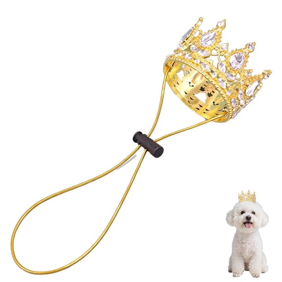 Alloy Rhinestone Pet Crown for Small Dogs Cats - 2.36" Sparkling Tiara Costume Prop