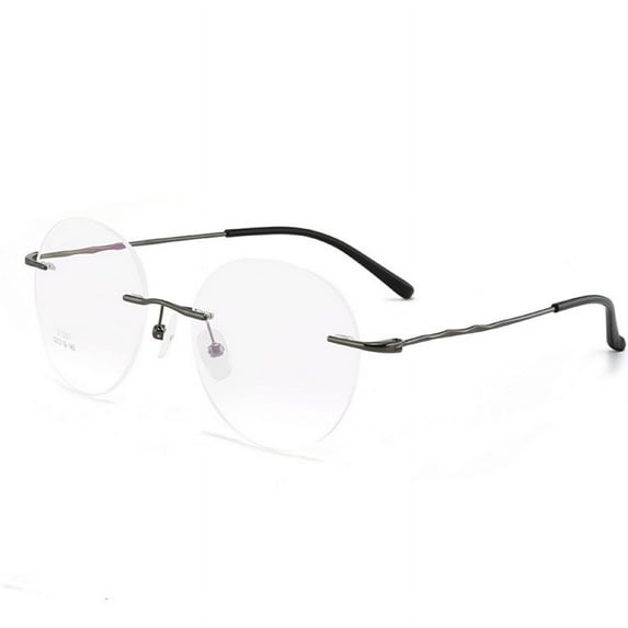 Alloy Rimless Glasses Frames Round Lightweight Eyeglasses Frames for Mens Womens